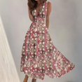thumbnail image 2 of Vestido Corto de Verano de Moda sin Mangas con Cuello en V Impreso Vestido Casual Grande Del Doblado para Diario, 2 of 5