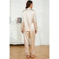 thumbnail image 2 of U2SKIIN Women Silk Button Down Pajamas Set, Long Sleeve Satin Pajamas Sleepwear Pjs Set,(Champagne,L), 2 of 5