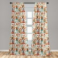 thumbnail image 5 of Ambesonne Colorful Curtains, Forest Foliage Animals, Pair of 28"x95", Multicolor, 5 of 5