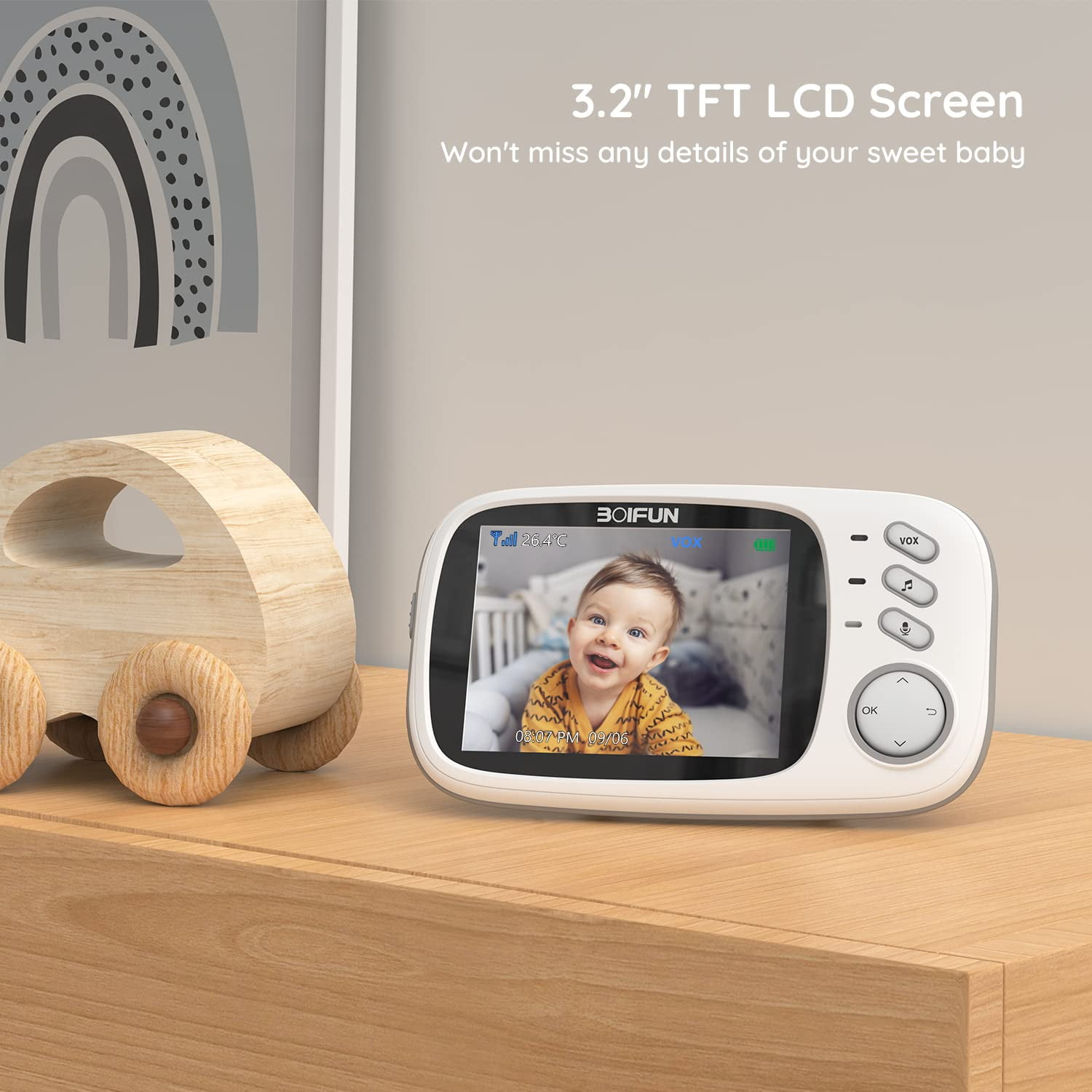 BOIFUN CT0336 Wireless Video Baby Monitor with Camera for Baby