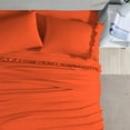 thumbnail image 3 of 4 Piece Ruffle Sheet Set, 2" Inch Ruffle Hem On Flat Sheet, 12 Inch Deep Pocket, 100% Egyptian Cotton, 800 TC, Twin XL Size, Solid Orange, 3 of 4