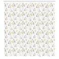 thumbnail image 2 of Floral Shower Curtain, Simplistic Flowers Spring Tones Plain Background, Fabric Bathroom Set with Hooks, 69W X 84L Inches Extra Long, Pale Mauve Earth Yellow Pale Olive Green Khaki, by Ambesonne, 2 of 2