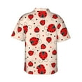 thumbnail image 3 of Balery Red Ladybug Print Men's Hawaiian Shirts Short Sleeve Beach Shirt Relaxed Fit Vacation Button Down Shirts-Small, 3 of 9
