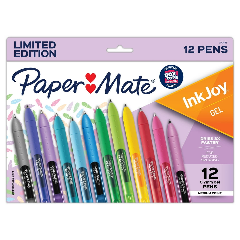 Paper Mate Inkjoy Pens Gel Pens Medium Point 0 7 Mm Assorted 12
