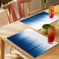 thumbnail image 4 of Blue Ombre Stripe Placemats Set of 8 Abstract Art Gradient Watercolor Place Mats Indoor Wipeable Table Mats Washable Cloth Dining Table Placemats for Kitchen Holiday Party Home Decor 13x19 Inch, 4 of 9