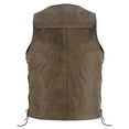 thumbnail image 5 of Men's Motorcycle Sleeveless Leather Vest Biker Riders Motorbike Vests New Antique Brown-42, 5 of 5