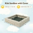 thumbnail image 3 of Costway Kids Sandbox with Cover Bottom Liner Backyard Beach HDPE Sandpit for Outdoor Play White, 3 of 10