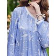 thumbnail image 4 of Avidlove Women's Long Sleeve Nightgown Printed Long Sleepshirts Henley Sleep Dress Full Length Sleepwear, 4 of 5