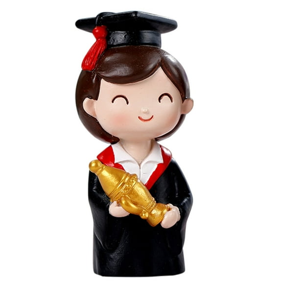 LOLIPPYY Black Resin Doctor Graduation Cake Topper Figurine, Ideal Celebration Decor for Graduation Party