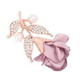 thumbnail image 4 of Broche de perlas rosas Jadeshay con diseño de rosa y diamantes de imitación, 4 of 8