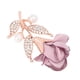 thumbnail image 4 of Broche Patrón De Rosa Perla Rhinestone Aleación Algodón Exquisito Broche Retro Para Abrigo Traje Bufanda Púrpura Claro, 4 of 5