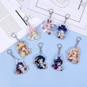 ZILEFSILK 11PCS Cute Anime Demon Slayer Keychain Acrylic Key Chain Figure Set Merch