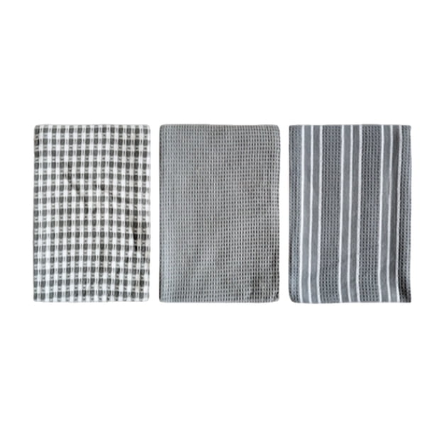 Advancent 3 paños de cocina, paño de cocina, diseño plegable, estampado lavable, decoraciones a cuadros, suministros de comedor multiusos para Suministros de limpieza para el hogar 6.5*4.5 cm