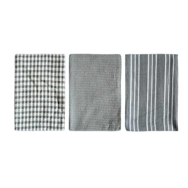 Cateissary 3X paño de cocina paño de cocina Gadget lavable estampado a cuadros Hotel restaurante multiusos mantel de de superficie lisa Suministros de limpieza para el hogar 6.4*4.2 cm