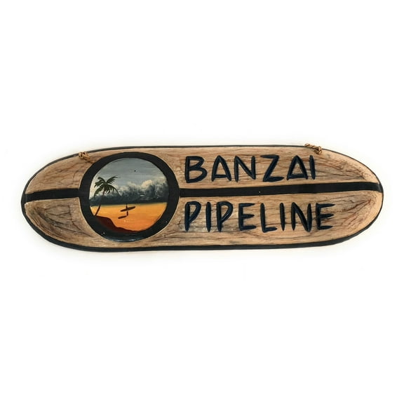 Banzai Pipeline Wooden surf sign w/ custom painting | #ldr10