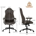 thumbnail image 4 of Costway Chaise de Bureau Exécutive à Dossier Haut, Chaise de Travail Inclinable Réglable avec Accoudoirs, 4 of 10