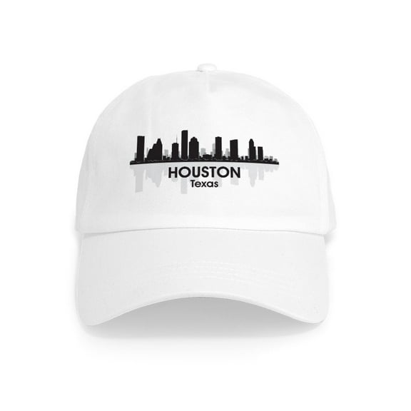 CafePress - Houston Skyline Cap - Adjustable 100% Brushed Unisex Casual Cotton Baseball Cap, Beige, 1