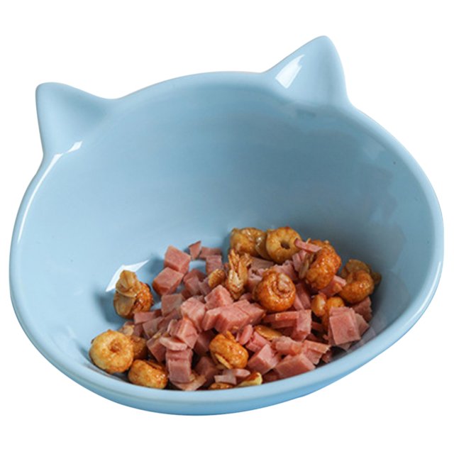 Ceramic Cat Bowl Creative Solid Color Cute Cat Snack Bowl Kitten Food Bowl