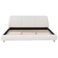 thumbnail image 4 of Lit Rembourré Moderne Minimaliste, Très Grand Lit, avec Tête de Lit Douce, Tissu en Lin, Sans Espace de Rangement, Matelas Non Inclus, Beige, 4 of 11