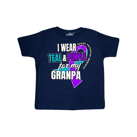 

Inktastic Suicide Prevention I Wear Teal and Purple for My Granpa Gift Toddler Boy or Toddler Girl T-Shirt