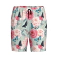 thumbnail image 3 of Picia Roses and Butterflies Pajama Shorts for Men, Men's Pajama Bottoms, Sleepwear,Short Pajama Pants-Medium, 3 of 9