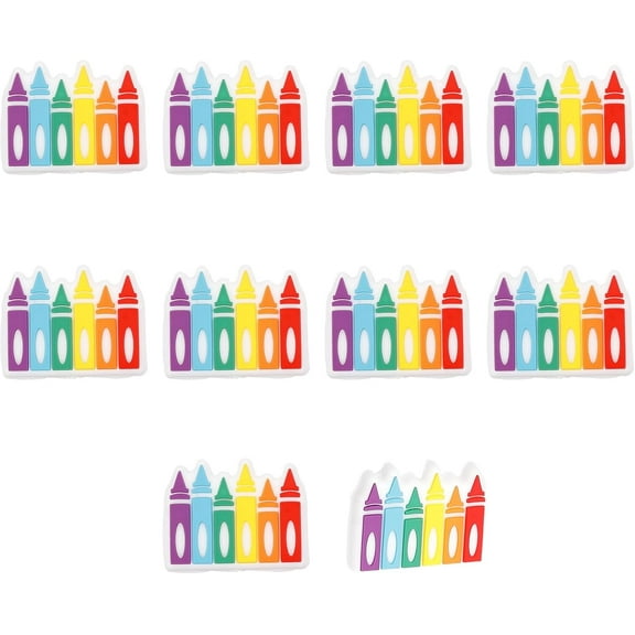 10Pcs Crayon Shape Silicone Beads Crayon Spacer Beads for DIY Necklaces Bracelet Keychain Making Handmade Crafts Colorful