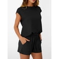 thumbnail image 3 of Conjunto de dos piezas AUTOMET para mujer, ropa de salón de verano, color negro, talla M, 3 of 6
