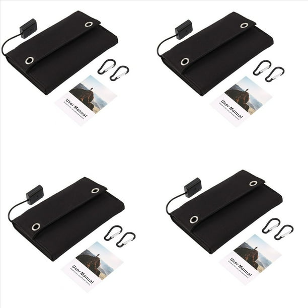 4X Panel Solar USB Plegable de 12W Cargador de Panel Solar Impermeable Plegable PortáTil Cargador de BateríA MóVil Al Aire Libre