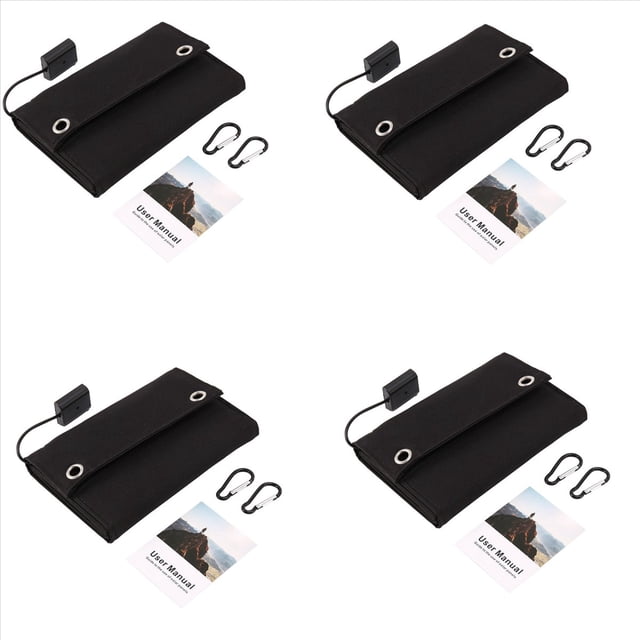 4X Panel Solar USB Plegable de 12W Cargador de Panel Solar Impermeable Plegable PortáTil Cargador de BateríA MóVil Al Aire Libre