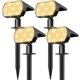 thumbnail image 1 of NYMPHY Luces solares para exteriores impermeables IP68, 56 LED 3 modos de iluminación con energía solar para jardín, luces solares para Navidad, paisaje exterior, paquete de 4 (blanco cálido), 1 of 3