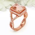 thumbnail image 2 of HeartsAndYou 4ct Natural Morganite Infinity Band Halo Engagement Ring 14k SOLID Rose Gold, 2 of 9