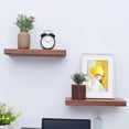 thumbnail image 4 of WELLAND Rustic Pine Floating Shelves Wall Mount Shelf , Set of 2, 16''L x 8''D x 1.38"H, Walnut, 4 of 7