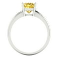 thumbnail image 4 of 2 ctw Solitaire Anniversary Ring for Women | Cushion Cut Simulated Yellow Diamond | Hyperallergenic Solid 18K White Gold, 4 of 5