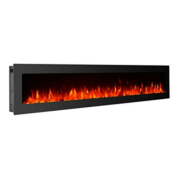Gmhome 60 Inches Electric Fireplace Wall Mounted Freestanding Heater Crystal Stone Flame Effect 9 Changeable Color With Remote 1500w Glass Panel Black Com Electric Fireplace Wall Mounted, Freestanding Or Wall Mounted Electric Fireplace Heater