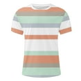 thumbnail image 4 of Enridrech Casual Stylish Tee for Men Fashion Striped Color Block Tshirt Comfortable Summer Crew Neck Tees Top, 4 of 5