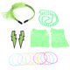 thumbnail image 2 of KAKOWELY 1 juego de collar, pendientes, diadema de encaje, guantes de rejilla y disfraz de fiesta con temática de neón., 2 of 5