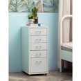 thumbnail image 3 of HollyHOME 5-Drawer Vertical Rolling Cabinet, White, 3 of 8