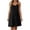 Black #011, variant on Womens Mini Dress Summer Sleeveless Spaghetti Strap Short Dresses Gauze Loose Casual Beach Sundress 2XL