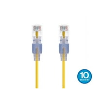 Monoprice Cat6A Ethernet Patch Cable - 10 Feet - Yellow (10 Pack) Snagless RJ45 550Mhz UTP Pure Bare Copper Wire 10G 30AWG - SlimRun Series