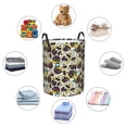 thumbnail image 3 of Lsque Happy Skeleton pattern Laundry Hamper Basket, Tall Woven Rope Hamper Basket for Clothes, Lightweight Storage Basket, Collapsible Waterproof-Small, 3 of 8