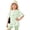 A32 Mint Green, variant on Yuncity Girls Summer 2 Piece Matching Outfit Crew Neck Heart Print Loose Short Sleeve Top And Slim‑Fit Shorts Casual Kids Clothes Set Size 9-10 Years Brown