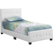 Glory Furniture Diamond Faux Leather Upholstered Twin Bed in White