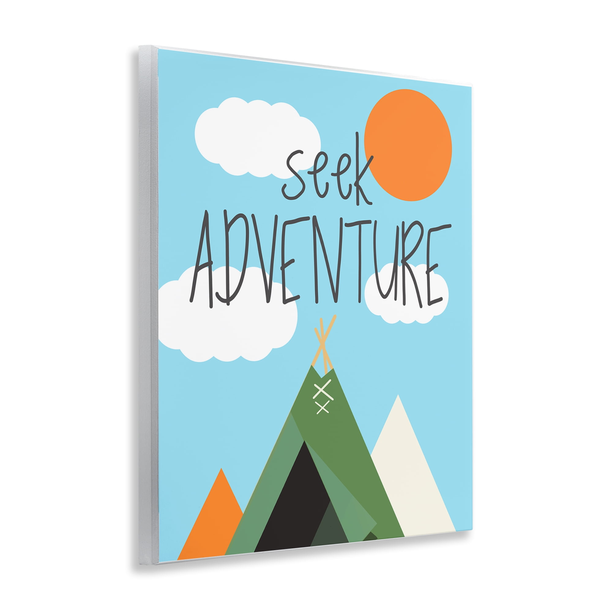 Stupell Industries Seek Adventure with Tent Text & Numbers Painting Unframed Art Print Wall Art, 11 x 14