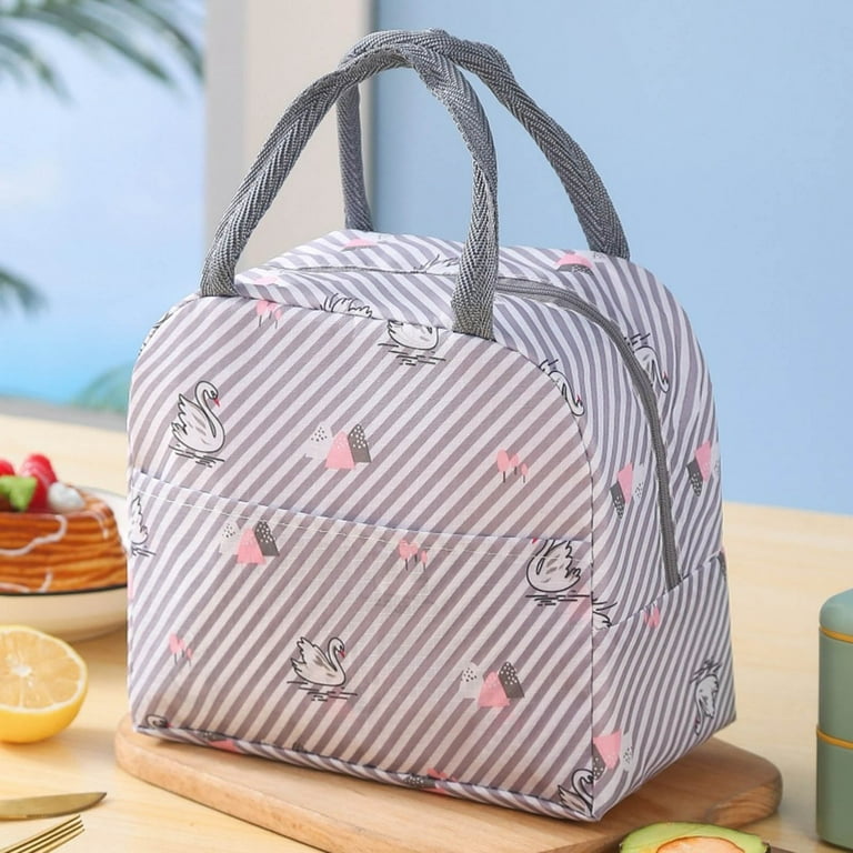 Eguiwyn Lunchboxes Women with Containers Reusable Insulated Lunch Bag with Side Pocket Leak Proof Lunch Box with Soft Padded Handles for Work School