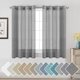 thumbnail image 1 of Cortinas de lino Paneles de cortina de mezcla de lino natural para sala de estar/cortinas transparentes de lino que reducen la luz 84 pulgadas de largo Juego de 2 paneles Paneles de ventana con ojales de níquel, gris carbón natural 52 pulgadas de ancho x 45 pulgadas de largo, 1 of 5