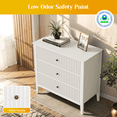 thumbnail image 2 of RoyalCraft Grande Commode Cannelée à 3 Tiroirs, Grand Commode avec Table de Nuit Moderne, Commode en Bois avec Rangement Spacieux pour Chambre, Couloir, Salon, Entrée, Blanc, 2 of 8