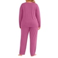 thumbnail image 6 of NominalSnug Womens Plus Size Pajamas Sets Long Sleeve Tops Sleepwear High Waisted Pants Cozy Homewear, 6 of 8