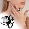 thumbnail image 2 of Dsscvnef Unisex Black Retro Fashion Metal Geometric Open Ring Gothic Halloween Jewelry Style Index Finger Accessory, 2 of 9