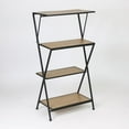 thumbnail image 2 of Luxen Home Modern Wood and Metal 55.6in. H Four-Tier Etagere Bookcase, 2 of 6