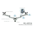 thumbnail image 4 of Mount-It! Dual Monitor Wall Mount | Fits 19-24 Inch Screens | TAA Compliant | Silver, 4 of 11
